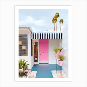 Pink Door At Mid Century Palm Springs Home Art Print