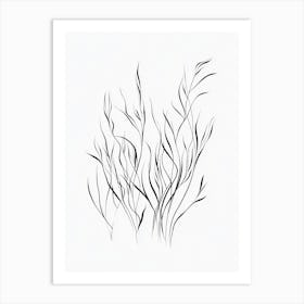 Grass Line Drawing Art Print