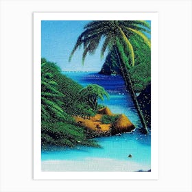 Seychelles Seychelles Pointillism Style Tropical Destination Art Print