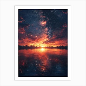 Sunset Over Water 12 Art Print