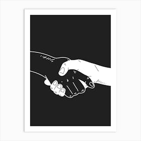 Black And White Handshake Art Print