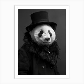 Panda Bear in winter clothes Art Print