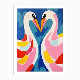 Colourful Kids Animal Art Swan 2 Art Print