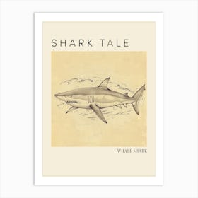 Whale Shark Vintage Illustration 4 Poster Art Print