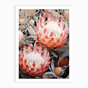 Flower Illustration Protea 9 Art Print