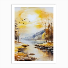 Sunset By The Lake 11 Art Print