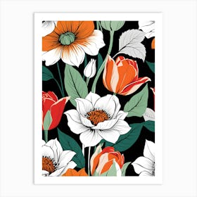 Floral Seamless Pattern 9 Art Print