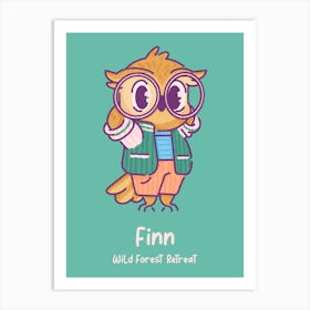 Finn Wild Forest Retreat - Cartoonish A Cute Owl Mascot 2 Art Print