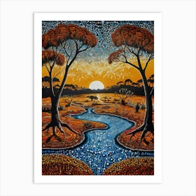 Default Australian Aboriginal Dot Painting Style Art Dreaming 0 (1) Art Print