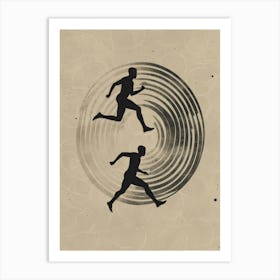 Running Man In A Circle Art Print