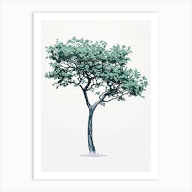 Walnut Tree Pixel Illustration 3 Art Print