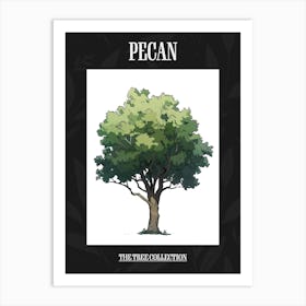 Pecan Tree Pixel Illustration 2 Poster Art Print