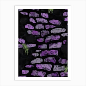 Purple Stone Wall 1 Art Print