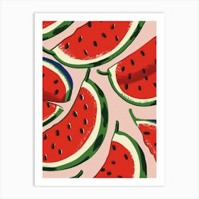 Watermelon Pattern Illustration 3 Art Print