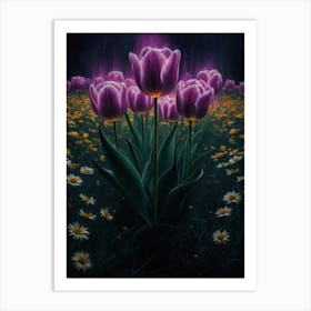 Purple Tulips Art Print