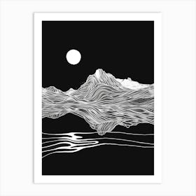 Ben Vorlich Loch Earn Mountain Line Drawing 2 Art Print