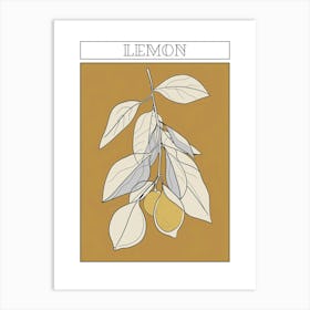 Lemon Tree Minimalistic Drawing 2 Poster Art Print
