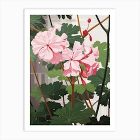 Flower Illustration Geranium 2 Art Print