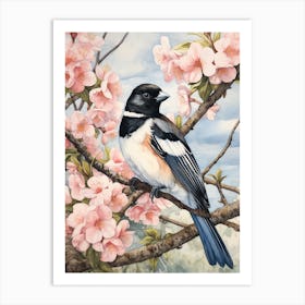 Storybook Animal Watercolour Magpie 2 Art Print