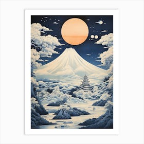 Fuji Reverie: A Glimpse of Japan's Sacred Skyline Art Print