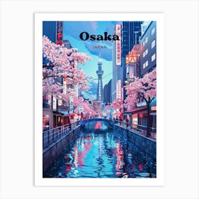 Osaka Japan Cherry Blossoms Travel Art Art Print