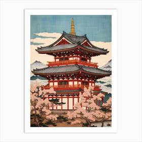 Todai Ji, Japan Vintage Travel Art 3 Art Print