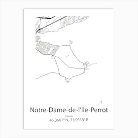 Notre Dame De L Ile Perrot,Canada Minimalist Map Art Print