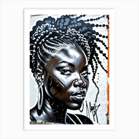 Graffiti Mural Of Beautiful Black Woman 328 Art Print