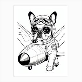 French Bulldog Pilot-Reimagined 2 Art Print