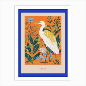 Spring Birds Poster Egret 1 Art Print