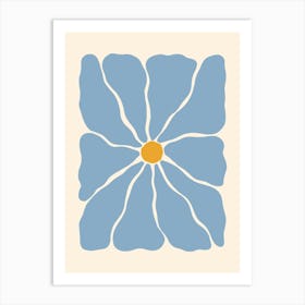 Abstract Flower 01 - Light Blue Art Print