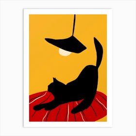 Cat On A Rug Art Print