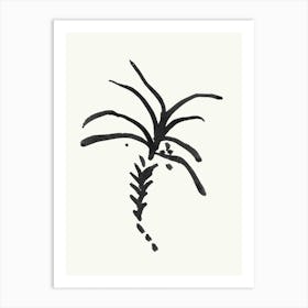 Black Palm Tree Art Print