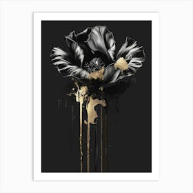 Black Poppy 3 Art Print