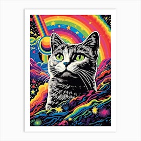 Celestial Furflare, Psychedelic Cats series Art Print