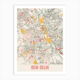 New Delhi Map Poster Art Print