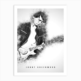 Jonny Greenwood Guitarist Sketch Art Print