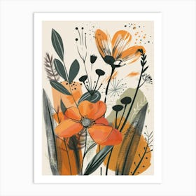 Orange Flowers 10 Art Print