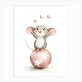 Mouse On A Ball Art Print