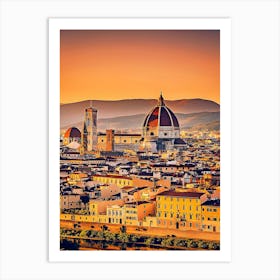 Florence Cityscape And Duomo Santa Maria Del Fiore Italy Art Print