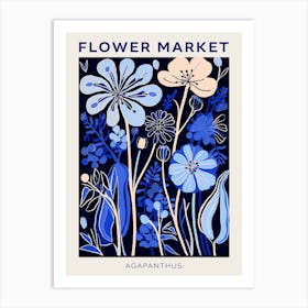 Blue Flower Market Poster Agapanthus 1 Art Print