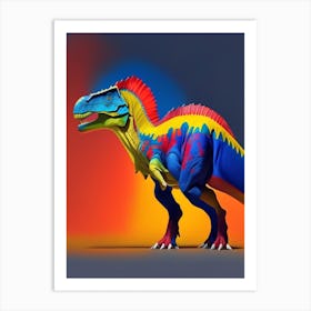 Majungasaurus 1 Primary Colours Dinosaur Art Print