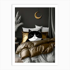 Cat In Bed 1 Art Print