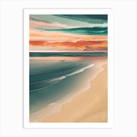 Sunset At The Beach Canvas Print Art Print