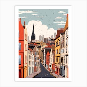 Retro Winter Illustration Edinburgh Scotland 3 Art Print