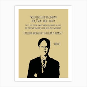 Dwight Schrute Quotes 8 Art Print