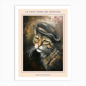 Kitsch Cat In A Beret 2 Poster Art Print
