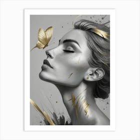 Gold Butterfly Art Print