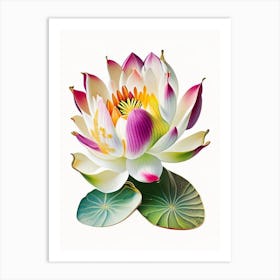 Early Lotus Decoupage 4 Art Print