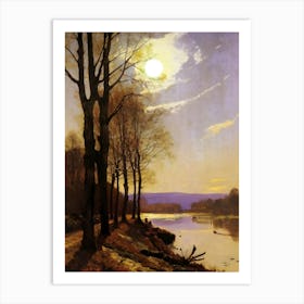 Moonlight Over The River Art Print